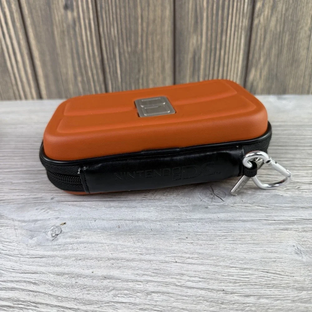 Nintendo DS Orange Black Protective Carrying Case Lite DSi 3DS Travel
